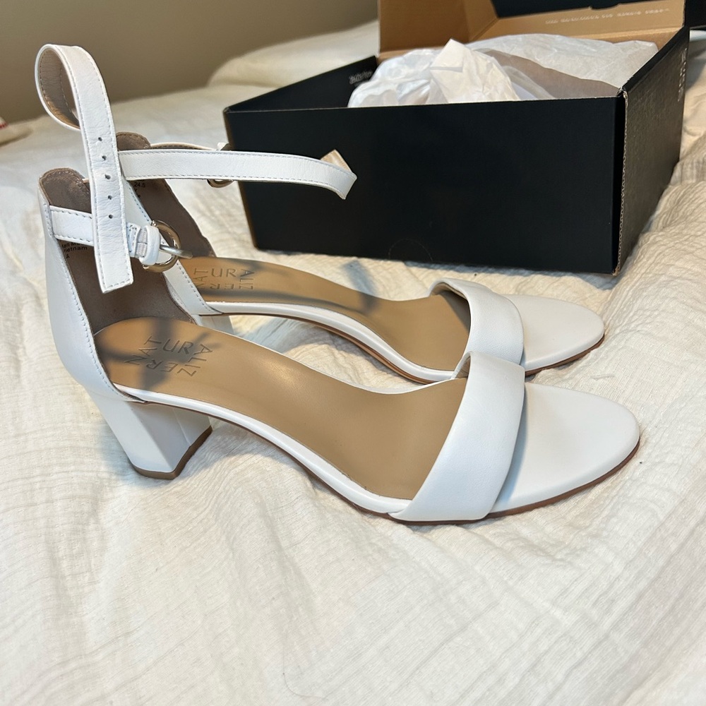 Naturalizer White Ankle Strap Heels
